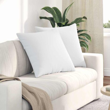 vidaXL Cuscini da Divano 2 pcs Bianco 60 x 60 cm Tessuto
