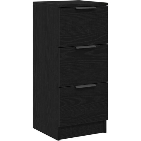 vidaXL Sideboards 2 pcs Rovere nero 30 x 30 x 70 cm Legno multistrato