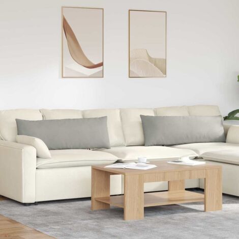 vidaXL Cuscini da Divano 2 pcs Grigio chiaro 120 x 40 cm Tessuto