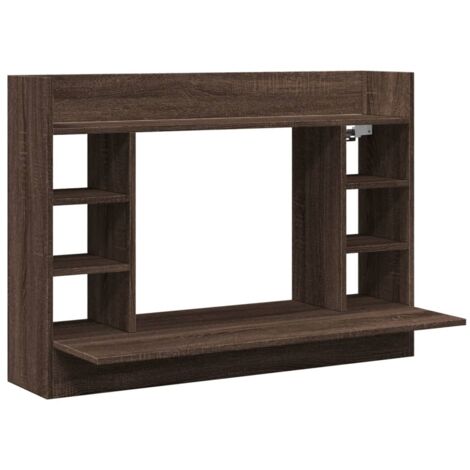 vidaXL Scrivania a Parete Rovere Marrone 105x48x75cm Legno Multistrato