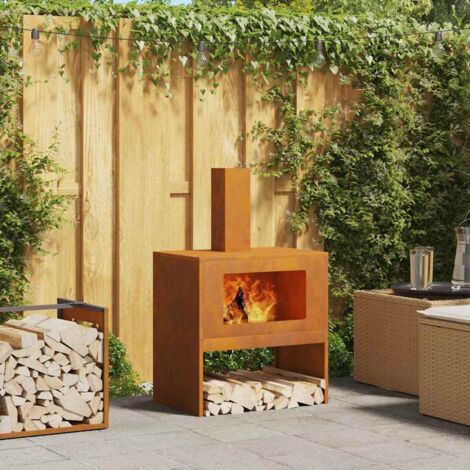 vidaXL Focolare Marrone 60 x 40 x 96 cm Acciaio