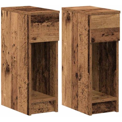 vidaXL Comodini con Cassetto 2 pz in Legno Antico 20x36x60 cm