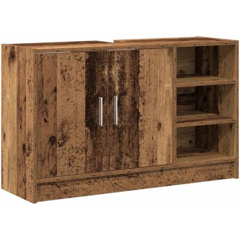 vidaXL Mobile Lavabo Legno vecchio 90 x 29 x 55 cm Legno multistrato