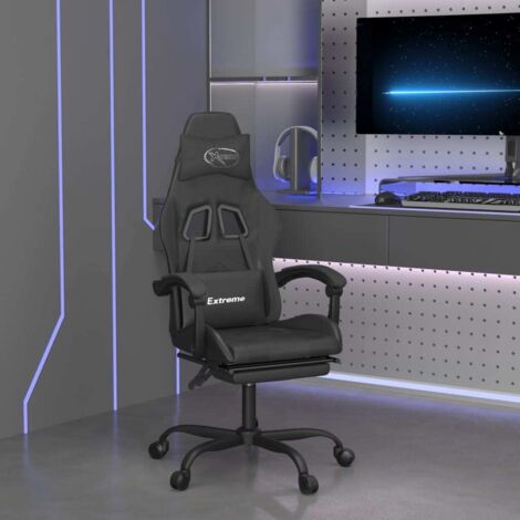 Sedia da Gaming con Poggiapiedi Nero in Similpelle vidaXL