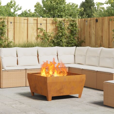 vidaXL Focolare Marrone 80 x 80 x 43 cm Acciaio