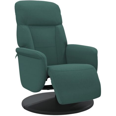 vidaXL Poltrona Reclinabile con Poggiapiedi Verde Scuro in Velluto