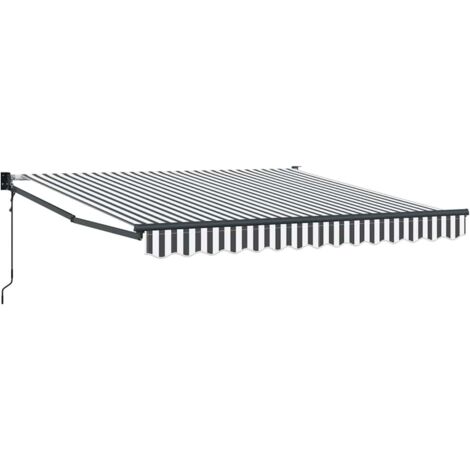 vidaXL Tenda da Sole Antracite e Bianca 3x2,5 m Tessuto e Alluminio