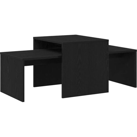 vidaXL Tavoli da annidamento Rovere Nero 100 x 48 x 40 cm