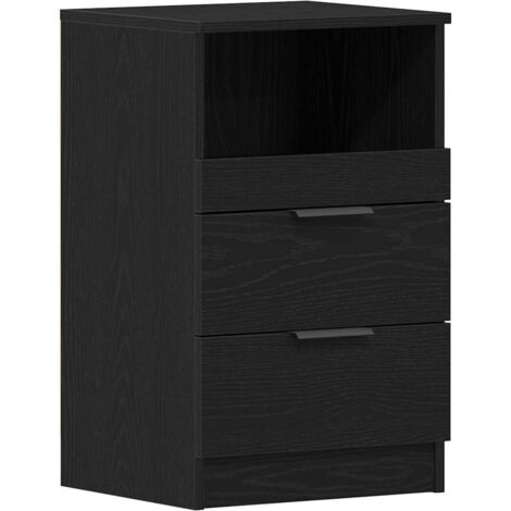 vidaXL Armadio da Notte Rovere nero 40 x 35 x 65 cm Legno multistrato