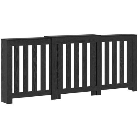 vidaXL Copertura per radiatori Rovere Nero 205 x 21.5 x 83.5 cm