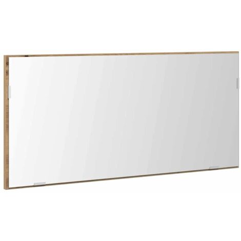 vidaXL Specchio con luci a strisce a LED rovere artigianale 80 x