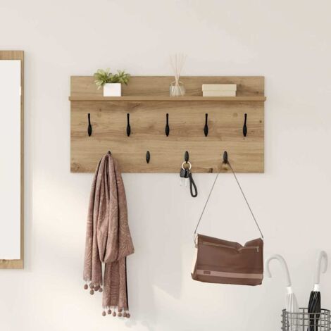 Appendiabiti a muro rovere artigianale 80 x 40 x 12 cm vidaXL