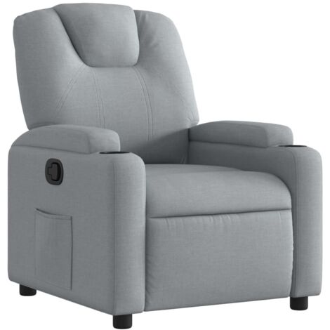 vidaXL Poltrona reclinabile in tessuto grigio chiaro