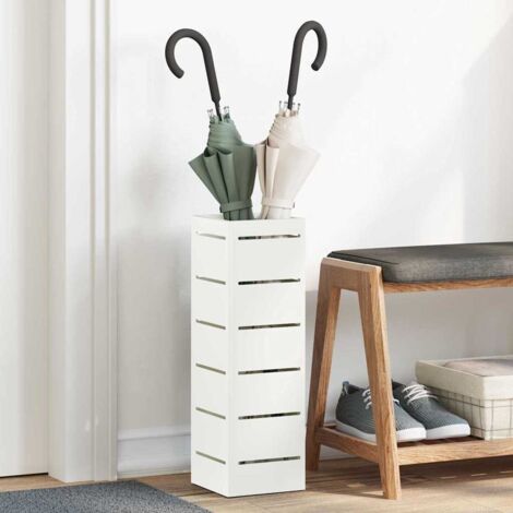 vidaXL Supporto per Ombrellone Bianco 15.5 x 15.5 x 49 cm Metallo