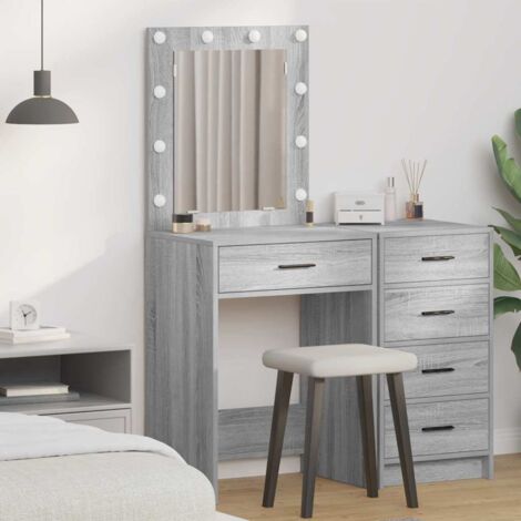 vidaXL Tavolo da trucco con cassetto Grigio Sonoma 50 x 41 x 135 cm