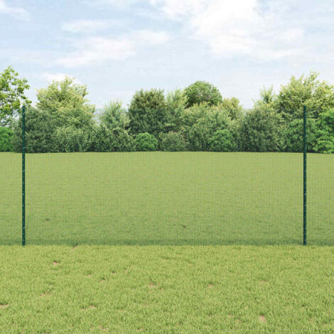 vidaXL Recinzione con pali. Verde 1.2 x 10 m Acciaio