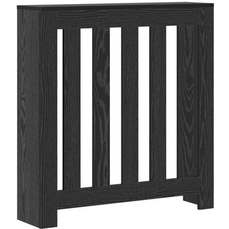 vidaXL Copertura per radiatori Rovere Nero 78 x 20 x 82 cm