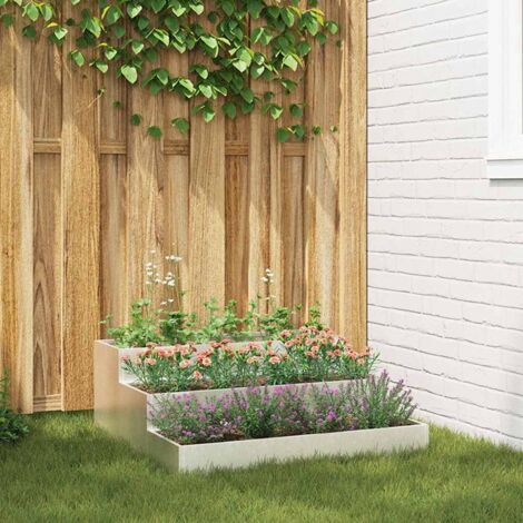 vidaXL Vaso da giardino Argento 90 x 90 x 35 cm Acciaio inossidabile