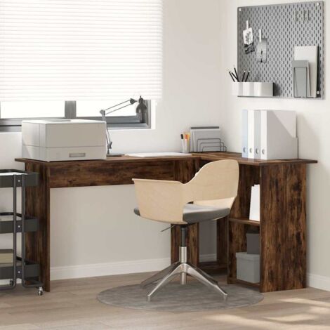 vidaXL Scrivania Rovere fumo 142 x 102 x 73 cm Legno multistrato