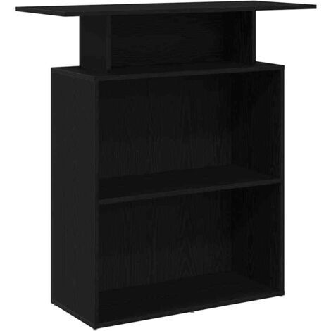 vidaXL Scrivania per Reception Nera 100x40x104 cm in Legno Massello