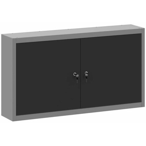 Mobile per Attrezzi con blocco Nero e grigio 100 x 20 x 55 cm vidaXL