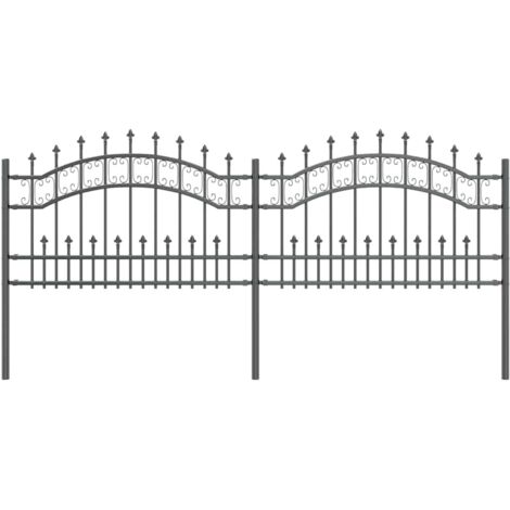 vidaXL Recinzione per Giardino Grigio 115 cm
