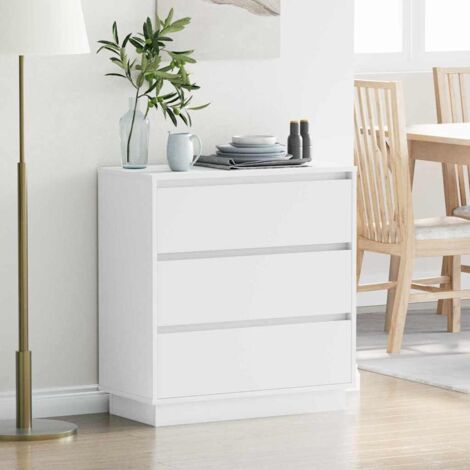 vidaXL Armadio da Notte con Bianco 71 x 34.5 x 75 cm Legno multistrato