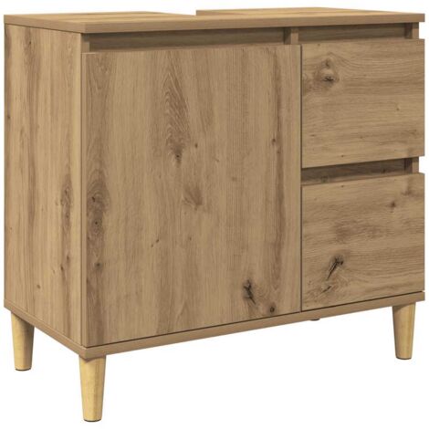 vidaXL Mobile Sottolavabo Rovere Artigianale 65x33x60 cm in Truciolato