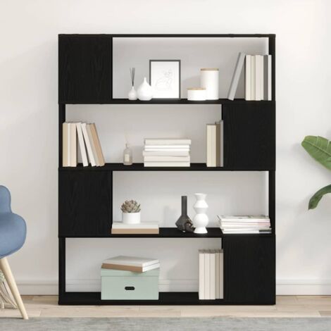 Scaffale  Nero Rovere 100x24x124 cm in legno ingegnerizzato vidaXL