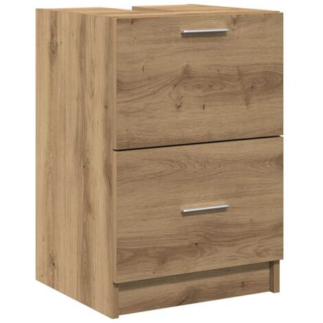 vidaXL Mobile da Bagno con cassetto Rovere artigianale 40 x 37 x 59 cm