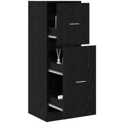 vidaXL Armadio da Apoteca Rovere nero 40 x 41 x 118 cm