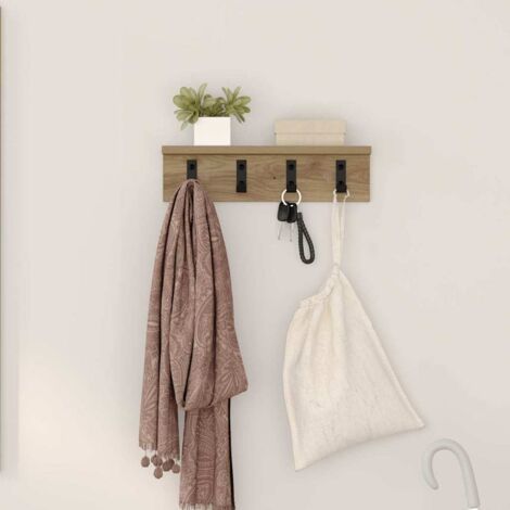 Appendiabiti a muro rovere artigianale 40 x 10.5 x 10.5 cm vidaXL