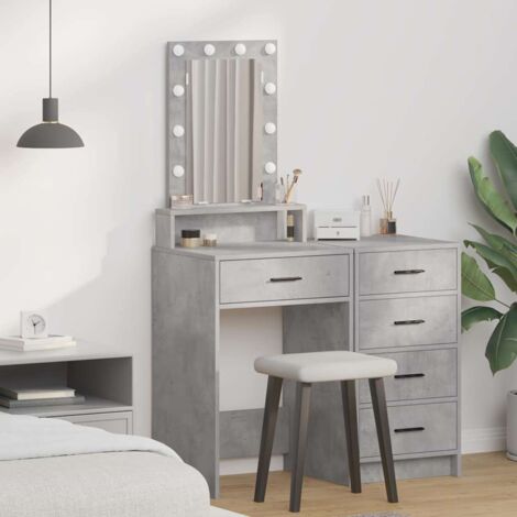 vidaXL Tavolo da Trucco Grigio 50 x 41 x 140 cm Legno multistrato