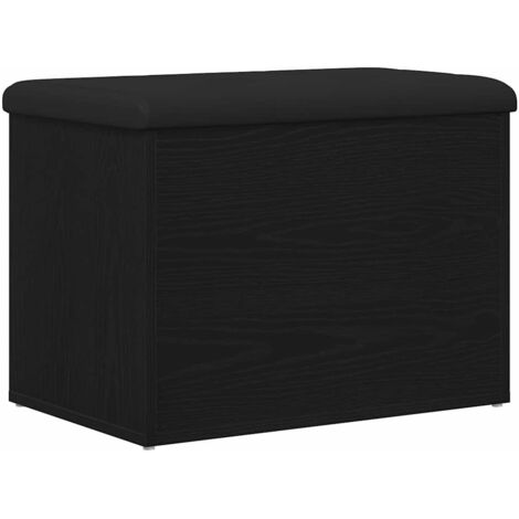 vidaXL Panchina Contenitore con cuscino Rovere nero 62 x 42 x 45 cm