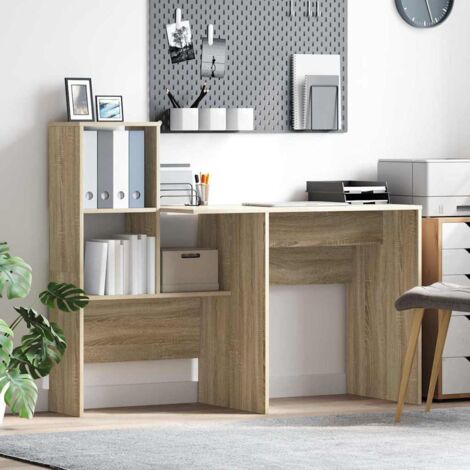 vidaXL Scrivania rovere sonoma 131.5 x 50 x 106.5 cm Legno multistrato