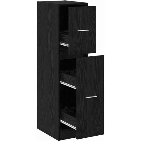 vidaXL Armadio da Apoteca Rovere nero 30 x 41 x 118 cm