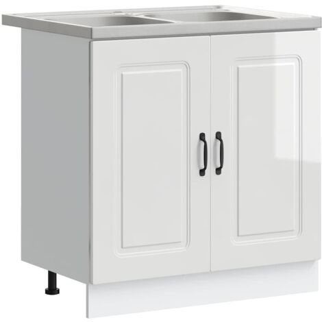 Mobile da cucina Kalmar Bianco Lucido 80 x 46 x 81,5 cm vidaXL (1/5)