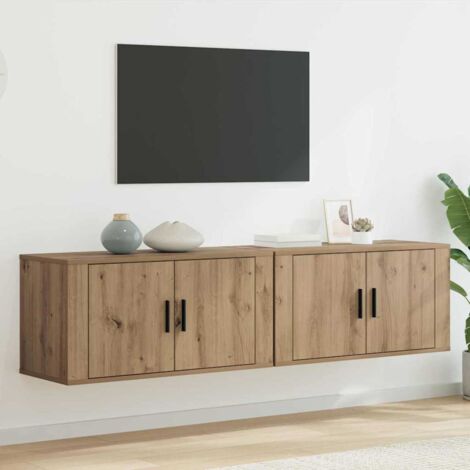vidaXL Set Mobile TV da Parete 2 pcs Rovere artigianale (1/5)