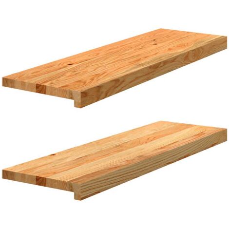 Davanzali 2 pz Marrone Chiaro 80x25x2 cm Legno Massello Rovere vidaXL (1/5)