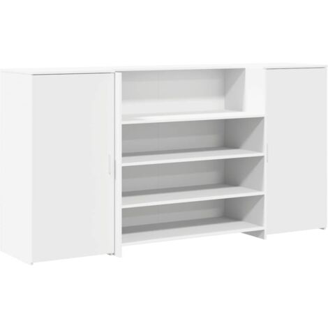 vidaXL Scrivania per Reception Bianca 200x50x103,5 cm in Legno Massello