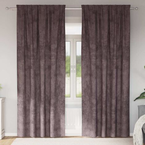 vidaXL Tenda con tende 2 pcs Marrone 225 x 140 cm Velluto