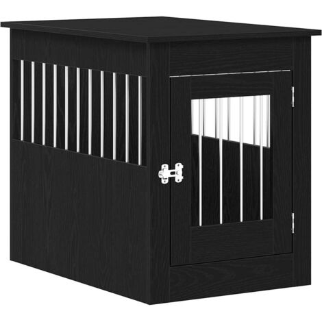 vidaXL Mobile per cuccia per cani Rovere Nero 55x80x68 cm in legno ingegnerizzato