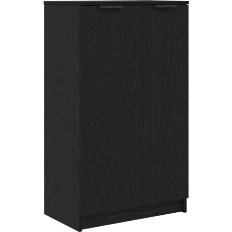 vidaXL Mobile per scarpe con lo scaffale Rovere nero 59 x 35 x 100 cm