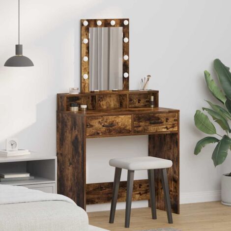 vidaXL Tavolo da Trucco Marrone 79 x 41 x 140 cm Legno multistrato
