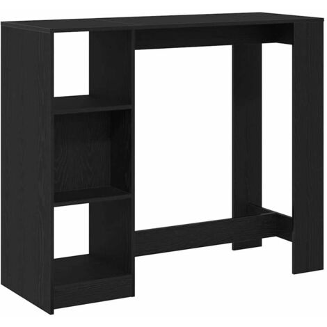 vidaXL Tavolo da bar Rovere Nero 124 x 46 x 103.5 cm Legno multistrato