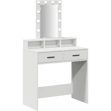 vidaXL Tavolo da Trucco Bianco 79 x 41 x 140 cm Legno multistrato