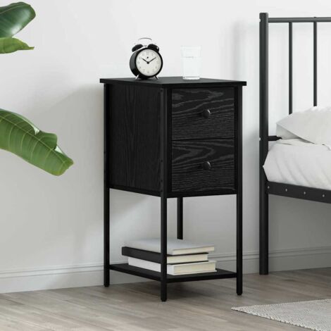 vidaXL Armadio da Notte Rovere nero 32 x 42 x 70 cm Legno multistrato