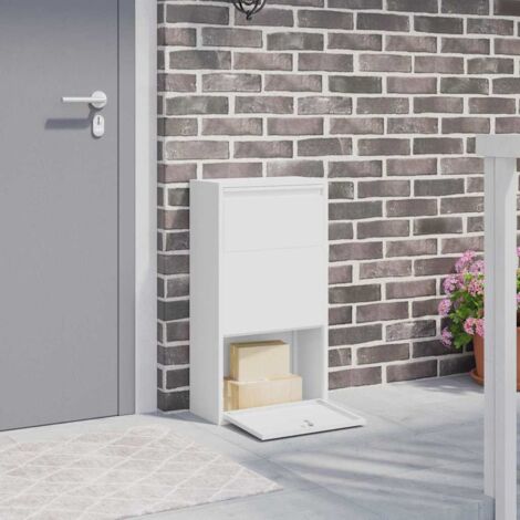 Cassetta per pacchi con porta Bianco 44 x 22 x 82 cm Acciaio vidaXL