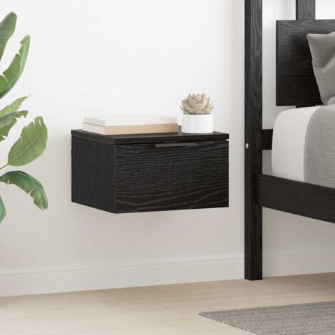 vidaXL Armadio da Notte con cassetto 2 pcs Rovere nero 34 x 30 x 20 cm