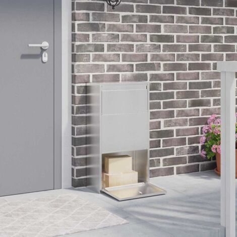 Cassetta per pacchi con porta Cromo 44 x 22 x 82 cm Acciaio vidaXL